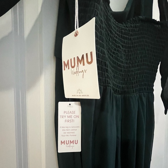 Show me your mumu, Claire midi dress, NWT, emerald chiffon color, size xl - Picture 4 of 6